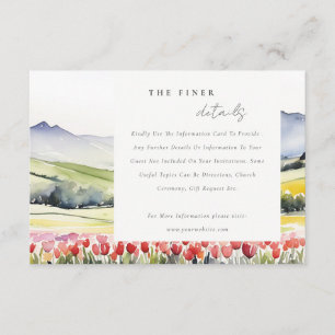 Country Spring Floral Landscape Wedding Detail Enclosure Card
