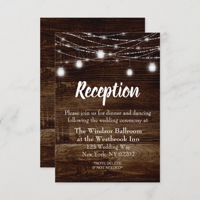Country Spring Tulip Wedding Reception Card (Front/Back)