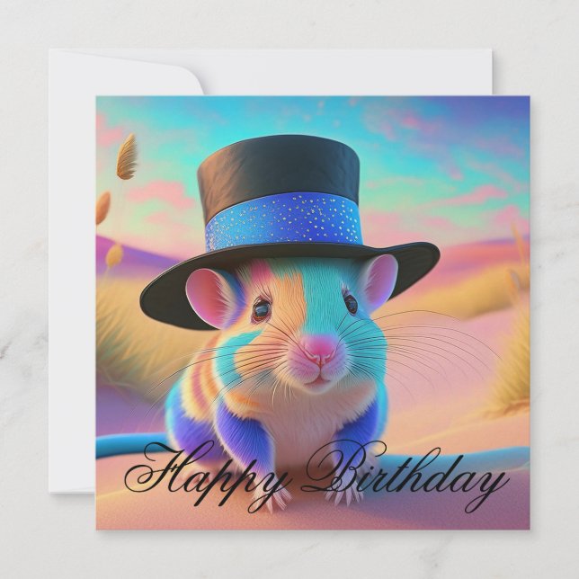 Country Squire Mouse Happy birthday Card (Front)