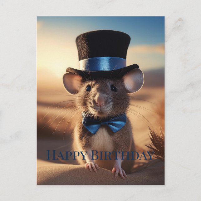 Country Squire Mouse Happy birthday Postcard (Front)