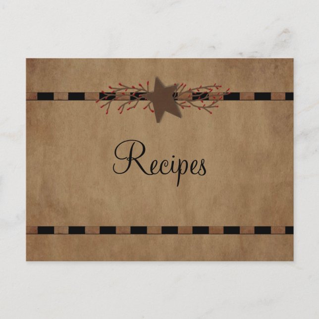 Country Star Recipe Card (Front)