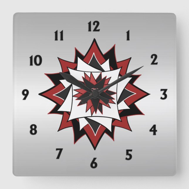 Country Star Square Wall Clock (Front)