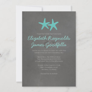 Country Starfish Beach Wedding Invitations