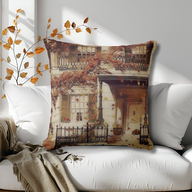 Country Style Autumn House Cushion (Creator Uploaded)