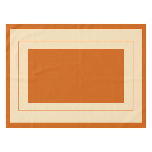 Country style, burnt orange, neutral cotton tablecloth (Front (Horizontal))