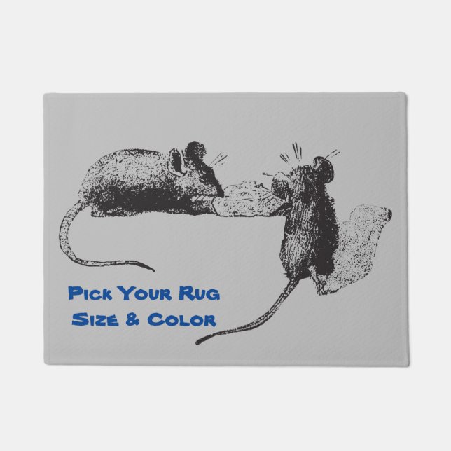 Country Style Cheese Eating Mice  Doormat (Front)