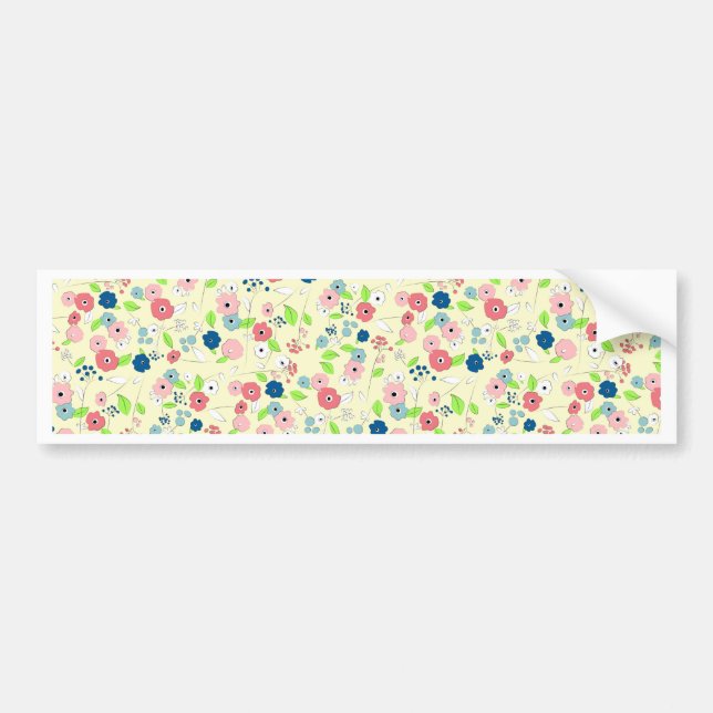 Country style floral pattern bumper sticker (Front)