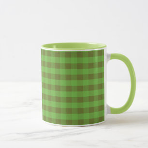 Country-style Green Check Ringer Coffee Mug Mug