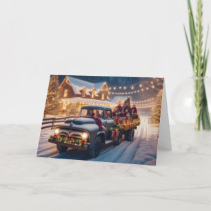 Country-style hayride Christmas greeting cards. Holiday Card