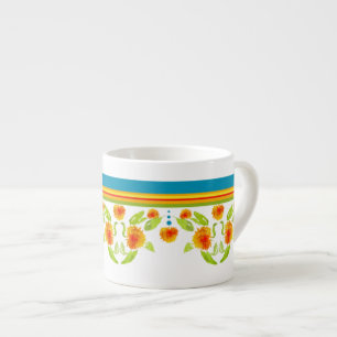 Country Style Marigolds Border Espresso Mug