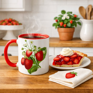Country Style Strawberry Pattern Coffee Mug
