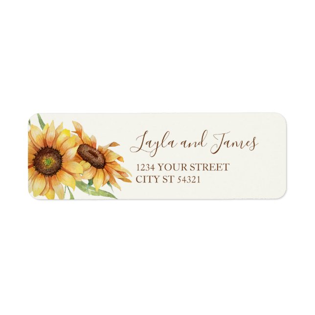 Country Sunflower Address Labels (Front)