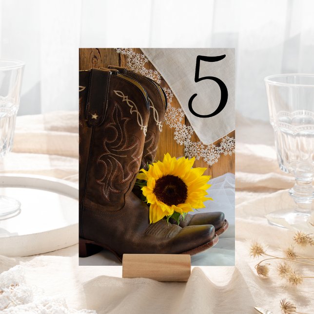 Country Sunflower and Lace Wedding Table Numbers (Creator Uploaded)
