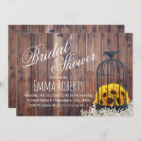 Country Sunflower & Birdcage Rustic Bridal Shower
