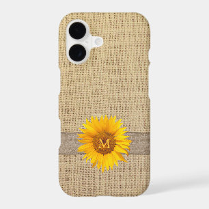 Country Sunflower & Burlap Monogram
