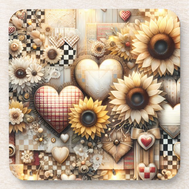 Country Sunflower  Coaster (Front)