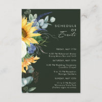 Country Sunflower | Dark Green Schedule of Events