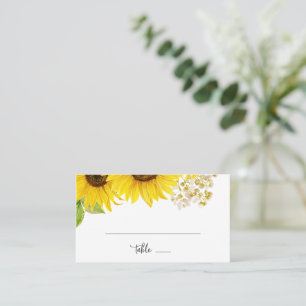 Country Sunflower Flat Wedding Place Card