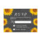 Country Sunflower Floral Chalkboard Wedding RSVP