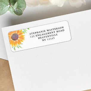 Country Sunflower Foliage Wedding Return Address