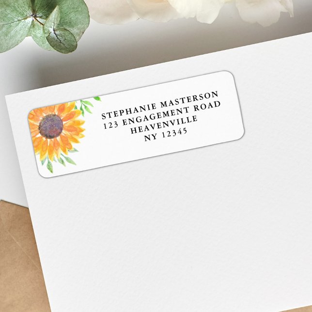 Country Sunflower Foliage Wedding Return Address (Creator Uploaded)