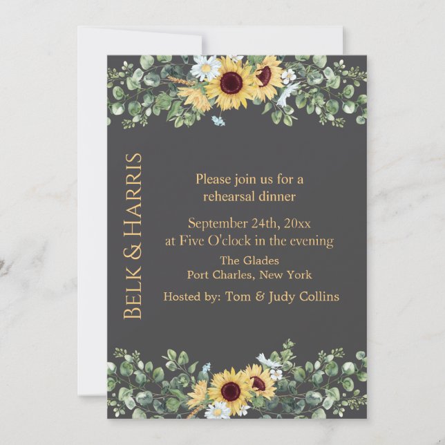 Country Sunflower Invitation (Front)