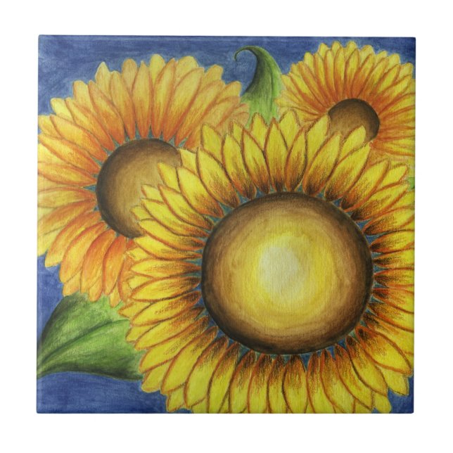Country Sunflower Kitchen Trivet Tile Gift (Front)