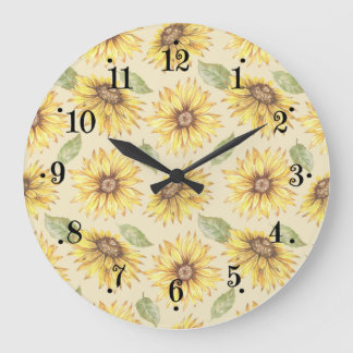 Country Sunflower Meadow Design Wall Clock