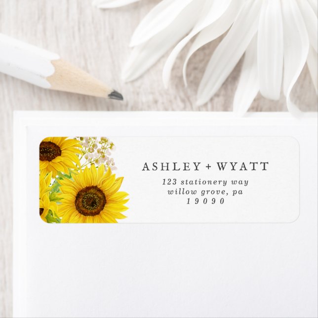 Country Sunflower Return Address Label (Insitu)