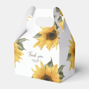 Country sunflower, rustic wedding favour box