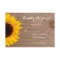 Country Sunflower Rustic Wood Wedding RSVP Cards