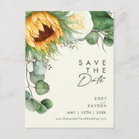 Country Sunflower Script | Yellow Save The Date 