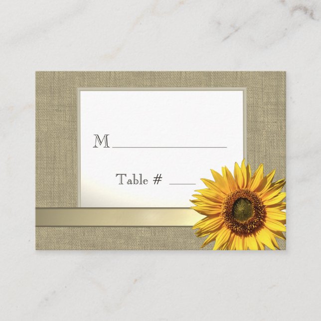 Country Sunflower Seating Cards (Front)