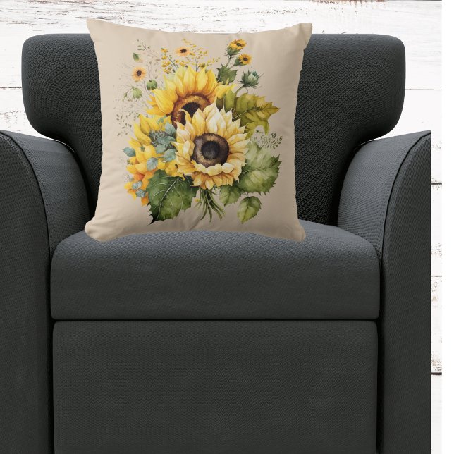 Country Sunflower Splendour  Cushion (Creator Uploaded)