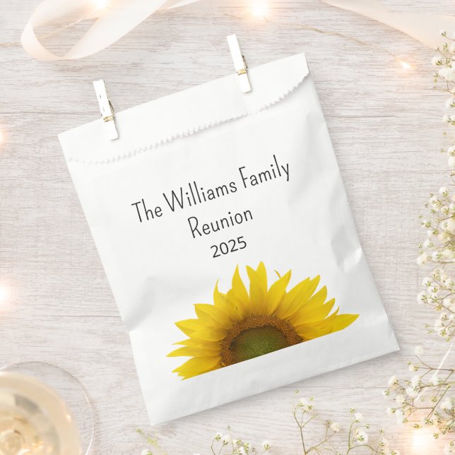 Country Sunflower Summer Family Reunion Barbecue Favour Bags (Clipped)