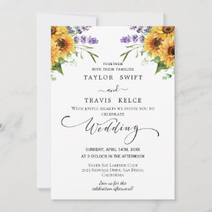 Country Sunflower Wedding Invitation