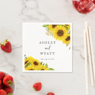 Country Sunflower Wedding Napkins