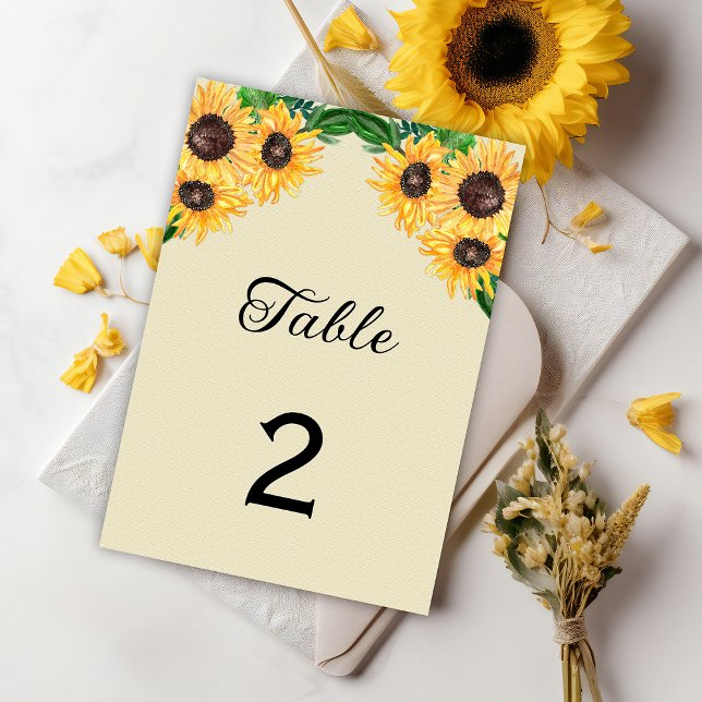 Country Sunflower Wedding Table Number (Creator Uploaded)