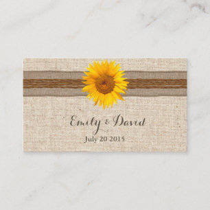 Country Sunflower Wedding Website Insert Card