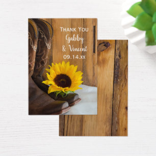 Country Sunflower Western Wedding Favour Tags