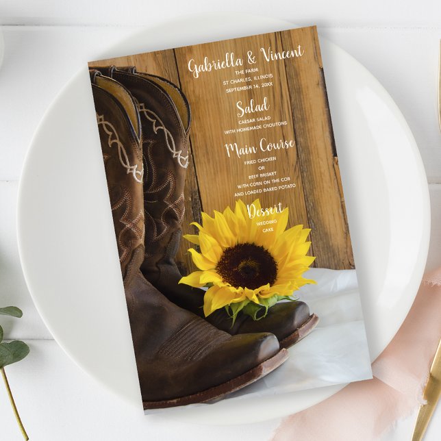 Country Sunflower Western Wedding Menu (Creator Uploaded)