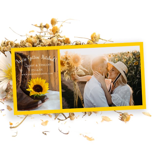 Country Sunflower Western Wedding Save The Date (Creator Uploaded)