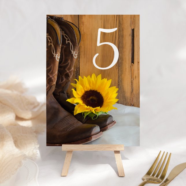 Country Sunflower Western Wedding Table Numbers (Creator Uploaded)
