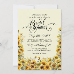 Country Sunflower Yellow Bridal Shower Invitation