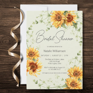 Country Sunflowers and Vines Bridal Shower Invitation