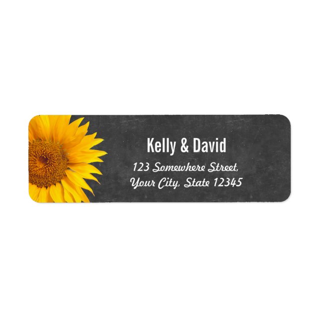 Country Sunflowers Chalkboard Return Address (Front)