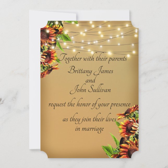 Country Sunflowers Wedding Invitation (Front)