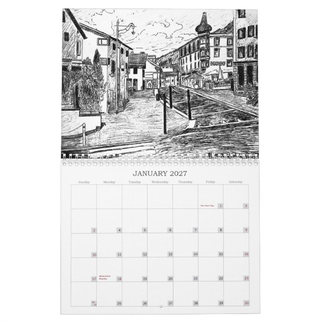 Country Swiss Calendar (Jan 2027)