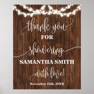 Country Thank You for Showering Bride to be Sing Poster