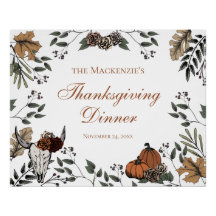 Country Thanksgiving Party Fall Harvest Bull Skull